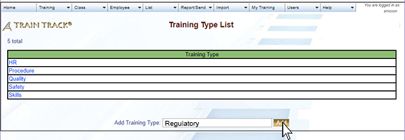 Add training type